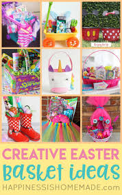 Easter baskets are traditionally for children, but there is no rule against finding fun easter baskets ideas for adults! 16 Creative Easter Basket Ideas Happiness Is Homemade
