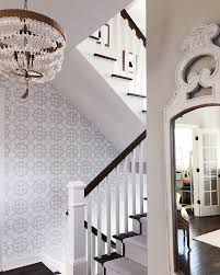 This Wallpaper Turned Out So Good We Decided To Add More And Go From Accent Wall To E Accent Wall Entryway Wallpaper Accent Wall Wallpaper Accent Wall Bathroom