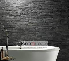 La pietra è un materiale naturale e conferisce un tocco originale. Rivestimento Pietra Ardesia Nera Offerta 50 Mq