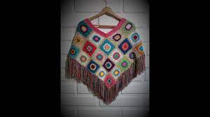 صور شال كروشيه بمربع الجراني pictures crocheted shawl granny square fashion women women s top