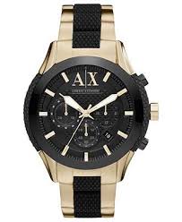 Browse the a|x official online store today. A X Armani Exchange Watch Men S Black Silicone And Yellow Gold Ion Plated Stainless Steel Bracelet 47 Stylish Watches Watches For Men Stainless Steel Bracelet