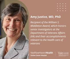 Amy Justice, MD, PhD, C.N.H. Long Professor of Medicine (General Medicine),  Professor of Public Health (Health Policy), and a member of Yale Cancer  Center's Cancer Prevention and Control Research Program, has received