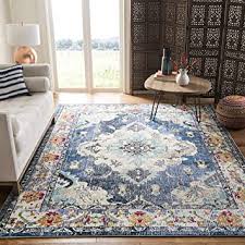 Amazon Com Safavieh Monaco Collection Mnc243n Bohemian Chic Medallion Distressed Area Rug 6 7 X 9 2 Navy Light Blue Furniture Decor