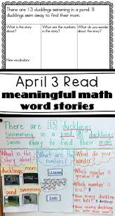 April 3 Read Word Stories To Use With Your Kindergarten Or 1st Grade Students Visuals And Vocabulary Cards Are Inc Word Problems Math Words Math Word Problems