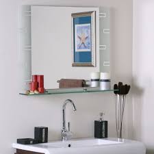 26 practical and beautiful farmhouse shelf decor ideas. Beautiful Bathroom Mirror With A Glass Shelf Endon Elkornati Ebay