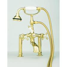 Unique designs may demand different layouts. Extra Tall Rim Mount Tub Faucet With Hand Shower 6 Inch Centers 5112 Pb S Vintage Tub