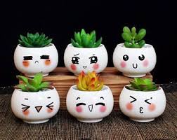 Cute Facial Expression Planters Succulent Pot Plant Pot Home Decor Pot Planter Succulent Pots Diy Diy Flower Pots Small Flower Pots