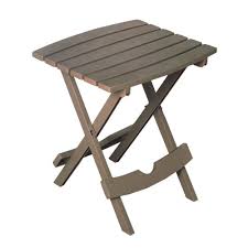 Adams Manufacturing Quik Fold Portobello Resin Plastic Outdoor Side Table 8500 96 3700 The Home D Outdoor Side Table Patio Side Table Resin Patio Furniture
