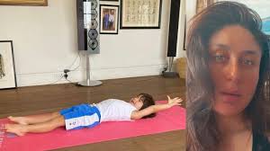 Kareena has time and again amazed fans with her body transformation and dedication to fitness. Lockdown Yoga Kareena Kapoor Khan Clicks Taimur As He Does A Cute Stretch Celebrities News India Tv
