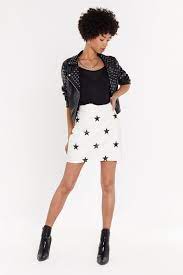 Star Faux Leather Skirt Nasty Gal