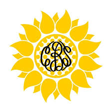 Download Sunflowers Monogram Cuttable Frame Paper Flower Art Flower Logo Design Cricut Monogram