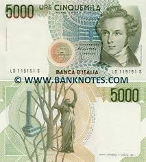 Italian 5 soldo coin (napoleonic kingdom of italy). Italy 5000 Lire 1985 Italian Currency Bank Notes Paper Money World Currency Banknotes Banknote Bank Notes Coins Currency Currency Collector Pictures Of Money Photos Of Bank Notes Currency Images Currencies Of