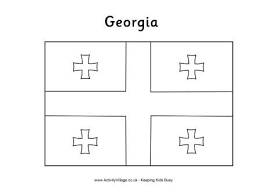 Black And White Flag With Red Cross In Middle Georgia Colouring Flag Flag Colors Color Georgia