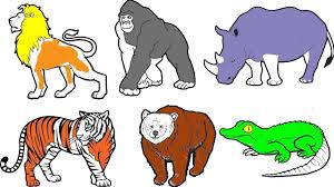 Wild Animals Coloring Pages Name And Sound Learning Animal Names For Kids Zoo Animal Coloring Pages Lion Coloring Pages Animal Coloring Books