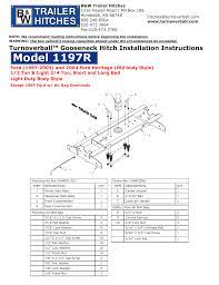 A gooseneck hitch can be a highly useful and efficient tool to have on your truck but installing it can be a bit of a hassle for most by following this easy guide, you can also save up on the gooseneck hitch installation cost. B W Trailer Hitches 1197r User Manual 3 Pages Original Mode