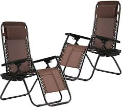 7 great reclining camping chairs with footrest camping habits camping chairs camping chair patio furniture deals. Zero Gravity Chairs Patio Set Of 2 With Pillow And Cup Holder Patio Furniture Outdoor Adjustable