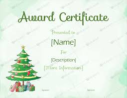 Gift certificates are larger than gift cards and printed on paper or thicker card stock. Free Christmas Themed Award Certificate Templates Word Pdf