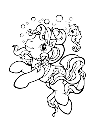 coloriage petit poney nageant sous l eau mon de baleine lapbook