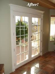 After Patio Door Painted Door Trim Installation Bedroom Door Design Farmhouse Patio Doors French Doors Interior