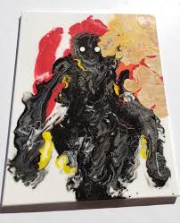 Stars Wars Themed 16x12 Fluid Acrylic Canvas Based On The Droid K 2so From Rogue One Wall Art Fluidacrylic Originalartwork Nerd Art Geek Art Acrylic Canvas