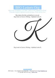 Handwriting animation showing how to write a continuous cursive k. Printable Big Letter K Templates Big Letters Org Lettering Cursive Letter K