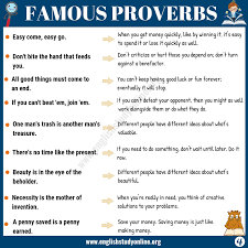 45 Famous Proverbs With Meaning For Esl Learners English Study Online Proverb With Meaning Proverbs Learn English Words