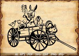 Vector Animal Farm Vagon Ai Eps Pdf Svg Dxf Png Jpg Etsy Farm Animals Svg Farm Art