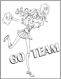 This coloring sheet features sasha and cloe cheering for their team. Cheerleading Coloring Pages