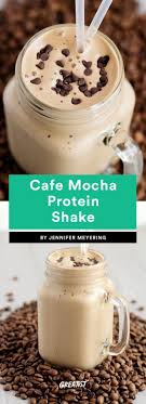 Cafe Mocha Protein Shake Put A Cup Of Coffee In The Fridge Before Going To Bed And This Breakfast W Mocha Protein Shake Protein Shake Smoothie Protein Coffee