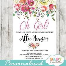 Watercolor Flower Garden Baby Shower Invitations D307 Baby Printables