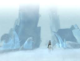 Entering the frozen lake, which the player unlocks later in the quest line. New Adventures In The Valley Of The Hidden Dinosaur Star Stable