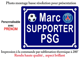 Plaque De Rue Deco Aluminium Supporter Psg Personnalisable Prenom Plaque De Rue Psg Carte Anniversaire Homme