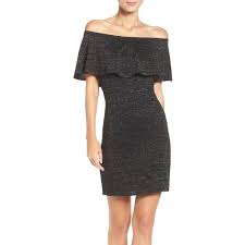 Women S Trina Trina Turk Off The Shoulder Dress 188 Liked On Polyvore Featuring Dres Sparkly Cocktail Dress Sparkly Mini Dress Off Shoulder Cocktail Dress
