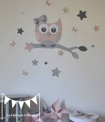 Stickers Hibou Rose Gris Chambre Bebe Fille Rose Et Gris Deco Chambre Bebe Decoration Chambre Fille
