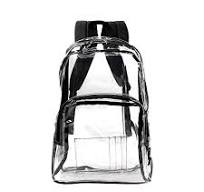 17" Transparent Wholesale Backpack in Black Colors - Bulk Case of 24 Clear  Bookbags