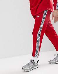 Nike Joggers With Taped Side Stripe In Regular Fit In Red Aj2297 687 Asos