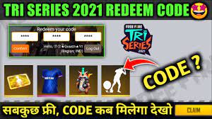3) redeem code free fire today. Tri Series Rewards Redeem Code Free Fire New Event Tri Series 2021 Free Fire Tri Series Event Youtube