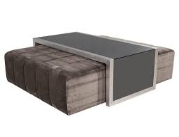 Finished in smooth black and white vertical stripes, this circular coffee table constitutes a truly stylish accent. Custom Waterfall Coffee Table With Pullout Ottomans For Sale At 1stdibs