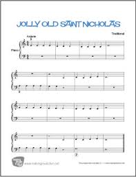 Partitions gratuites pour piano au format pdf et midi, video et tutorials en ligne. Jolly Old Saint Nicholas Free Beginner Piano Sheet Music