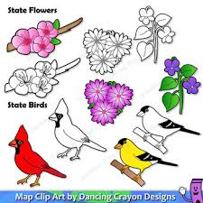 Us State Symbols And State Map Clip Art Bundle By Maps Of The World