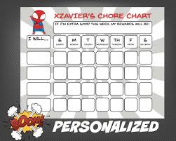 Personalized Superhero Spiderman My Chore By