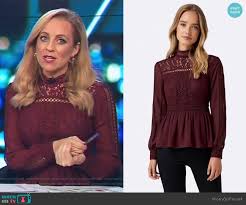 Find the perfect carrie bickmore stock photos and editorial news pictures from getty images. Wornontv Carrie S Maroon Lace Trim Blouse On The Project Carrie Bickmore Clothes And Wardrobe From Tv