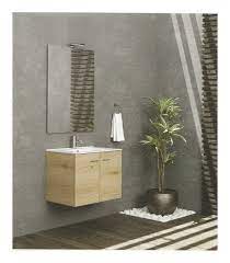 Tutto il necessario per arredare il tuo bagno con stile. Mobile Bagno Rovere Chiaro Sospeso 70 Cm Doppio Sportello