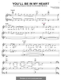 You Ll Be In My Heart From Walt Disney S Tarzan Pop Version By P Collins On Musicaneo Disney Songs Walt Disney Disney Princess Quotes