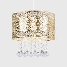 20 wide x 11 1/2 high. Modern Intricate Pattern Gold Ceiling Pendant Light Shade With Jewel Droplets Indoor Lighting Lighting Umoonproductions Com