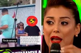 Karla Tarazona es víctima de burlas tras ser captada "vigilando" a  Christian Domínguez al estilo Samahara Lobatón
