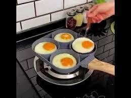 Features a smooth finish and flat bottom to help provide even heat distribution for improved cooking and frying. Non Stick Multi Egg And Burger Frying Pan 4 Hole Fried Egg Burger Cooker High Quality Pan Youtube