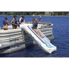 Rave Sports 9 Foot Inflatable Lake Pontoon Boat Water Slide With 12v Air Pump Walmart Com In 2020 Pontoon Boat Pontoon Boat Accessories Pontoon