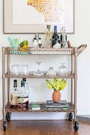 31 Inexpensive Ways To Make The Kitchen Your Happy Place Diy Bar Cart Anthropologie Living Room Bar Cart Decor