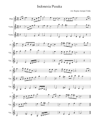 Apabila tampil halaman iklan, tutup halaman tersebut lalu klik kembali tombol download mp3. Indonesia Pusaka Sheet Music For Violin Flute Mixed Trio Musescore Com